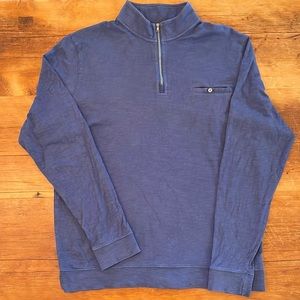 Johnnie-O Quarter Zip Cotton Pullover w/ Chest Pocket Mens Large